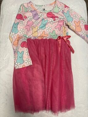 Peeps Easter Bunny Tulle Dress Girls 8Y Pastel Unique Baby EUC